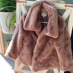 A New Day Mauve/Pink Faux Fur Jacket/Coat